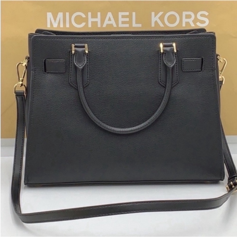 Michael Kors Hamilton Medium Satchel Purse Handbag in Black NWT - Picture 8 of 12